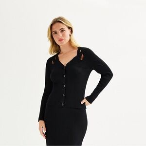 RACHEL Rachel Roy Black Cardigan Sweater